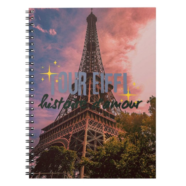 Tour Eiffel Notebook - Pariser Romance in Paris Notizblock (Vorderseite)