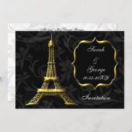 tour eiffel or Paris faire-part de mariage