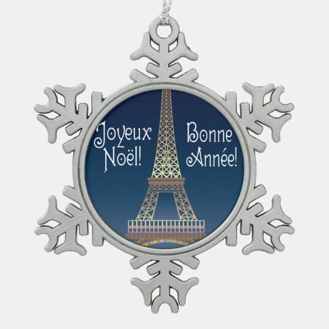 Tour Eiffel Ornement d'eau de Noël (Devant)