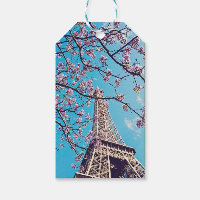 Tour Eiffel Paris en fleurs dans les étiquettes ca (Devant)