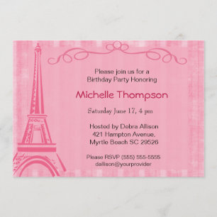Tour Eiffel Paris Invitations d'anniversaire