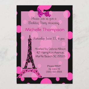 Tour Eiffel Paris Invitations d'anniversaire