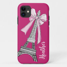Tour Eiffel Paris rose coque iphone personnalisé