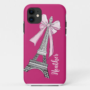 Tour Eiffel Paris rose coque iphone personnalisé