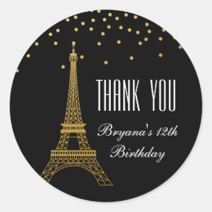 Tour Eiffel Paris Stickers Party Or Gold & Black