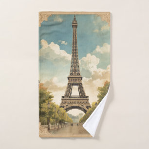 Tour Eiffel Paris Voyage Style Rétro Art Vintage