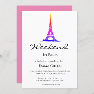 Tour Eiffel Paris   Weekend Getaway Invitation