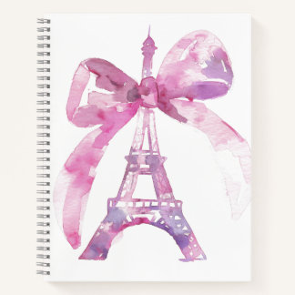 Tour Eiffel rose Carnet spiral