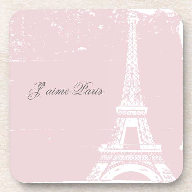 Tour Eiffel rose Dessous de verre en liège (Devant)