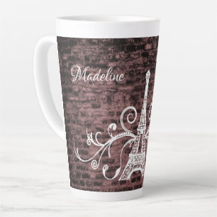 Tour Eiffel rose Grunge Latte Mug