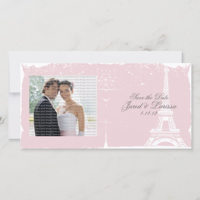 Tour Eiffel rose Mariage Cartes photos (Devant)