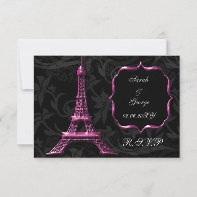 tour Eiffel rose rsvp standard 3,5 x 5 (Devant)