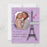 Tour Eiffel Sauvez La Date Invitation Carte photo