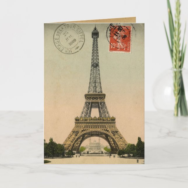 Tour Eiffel Vintage Paris France - Cartes (Devant)