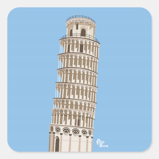 Tour penchée des Stickers Pise (Devant)