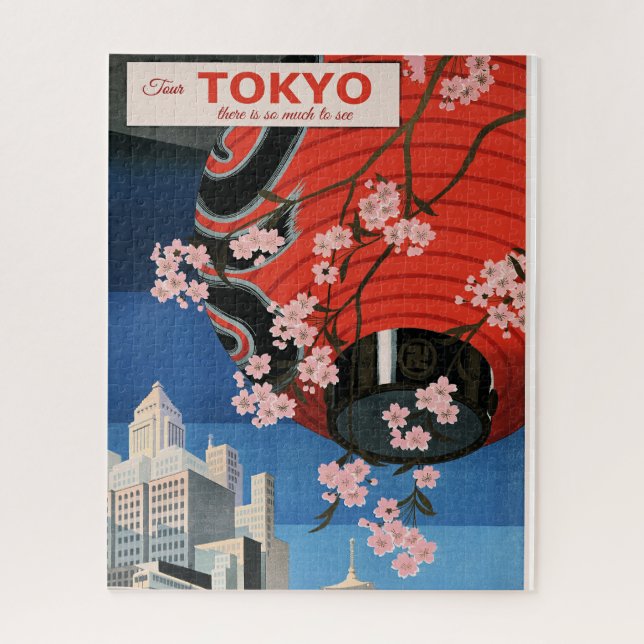 Tour Tokyo, Japan, travel poster, (Vertikal)