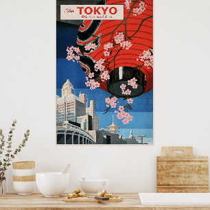 Tour Tokyo, Japon, affiche de voyage,