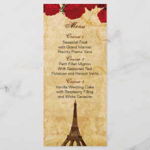 tour vintage eiffel rouge Paris mariage carte