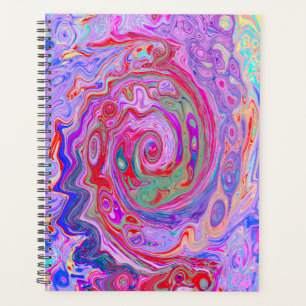 Tourbillon Abstrait Rétro Rouge, Violet et Rose