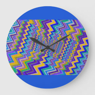 tourbillon multicolore sur Horloge murale ronde (g