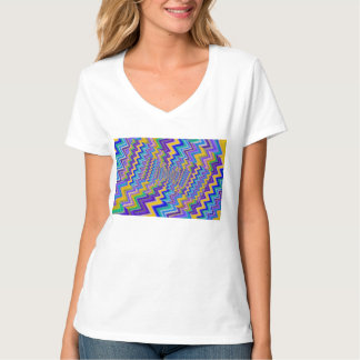 tourbillon multicolore sur un T-shirt