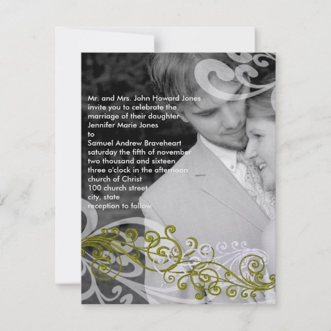 Tourbillonnant votre Faire-part de mariage photo (Devant)