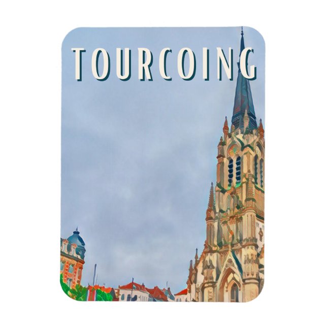 Tourcoing Foto Vintage Magnet (Vertikal)