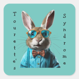 Tourette-Syndrom Rabbit-Aufkleber Quadratischer Aufkleber