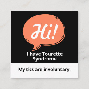 Tourette-Syndrom-Sprechblase-Freiwilligen-Anhänger Quadratische Visitenkarte
