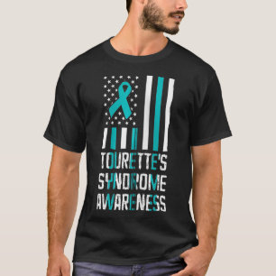 Tourette Syndrom US-Flagge TS Warrior Survivor Zip T-Shirt