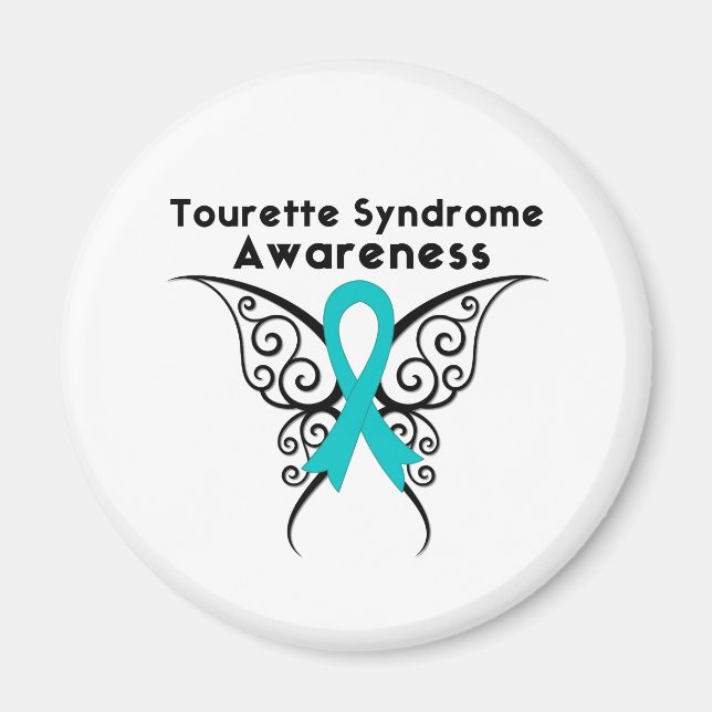 Tourette Syndrome Awareness Tattoo Butterfly Magnet (Vorne)
