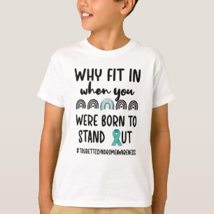 Tourette Syndrome Awareness Tourettes Warrior Aqua T-Shirt