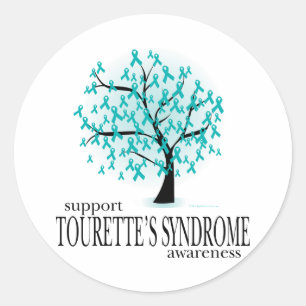Tourettes Syndrom-Baum Runder Aufkleber