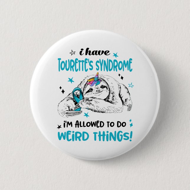 Tourette's Syndrome Awareness Month Ribbon Geschen Button (Vorderseite)
