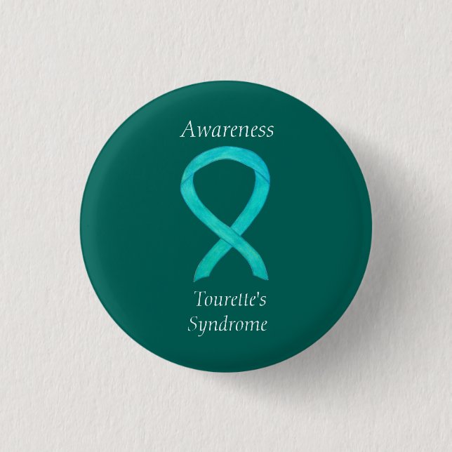 Tourettes Syndrome Awareness Ribbon Custom Button (Vorderseite)