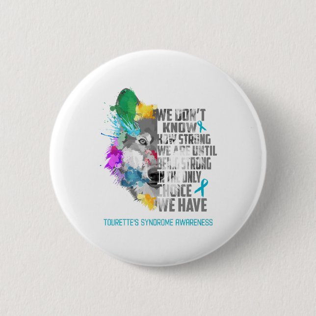 Tourette's Syndrome Awareness Ribbon Support Gesch Button (Vorderseite)