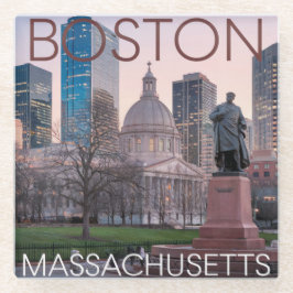 Tourist Boston Massachusetts Glass Untersetzer