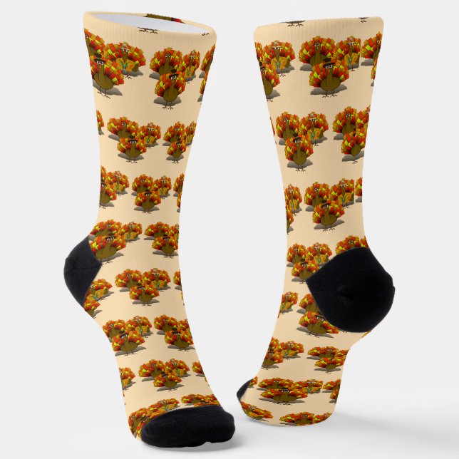 Tourist-, Pilger- und besorgter Truthühner-Ernteda Socken (Gewinkelt)
