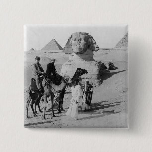 Touristen, die durch Sphinx reisen Button