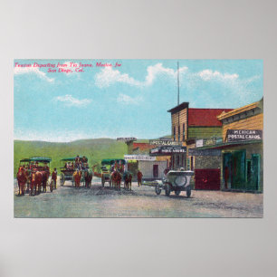 Touristen, die für Tijuana-Szene abreisen Poster