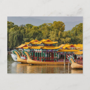 Touristen-Drachenboote Kunming-See Postkarte
