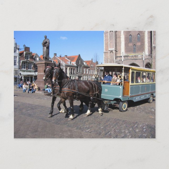 Touristen in Delft Postkarte (Vorderseite)