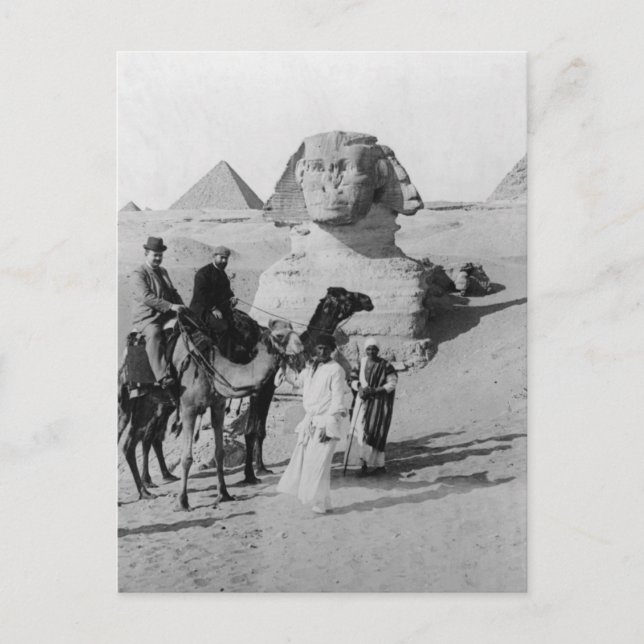 Touristen mit Sphinx Postkarte (Vorderseite)