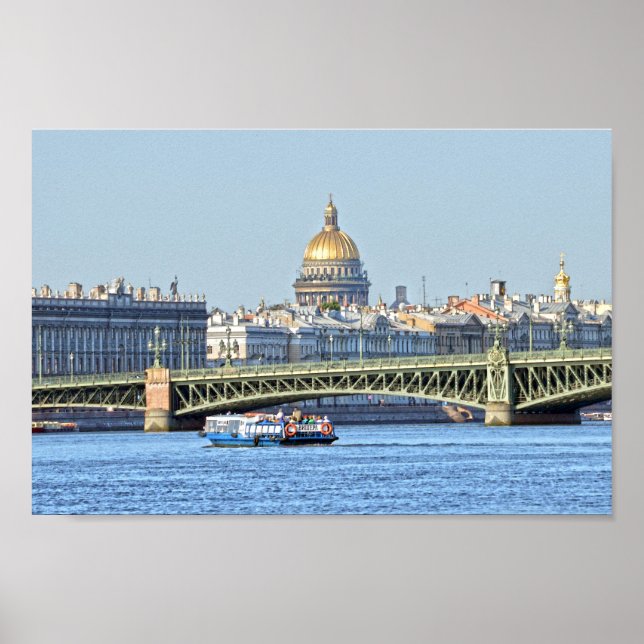 Touristenboot, Neva River, St. Petersburg, Russlan Poster (Vorne)