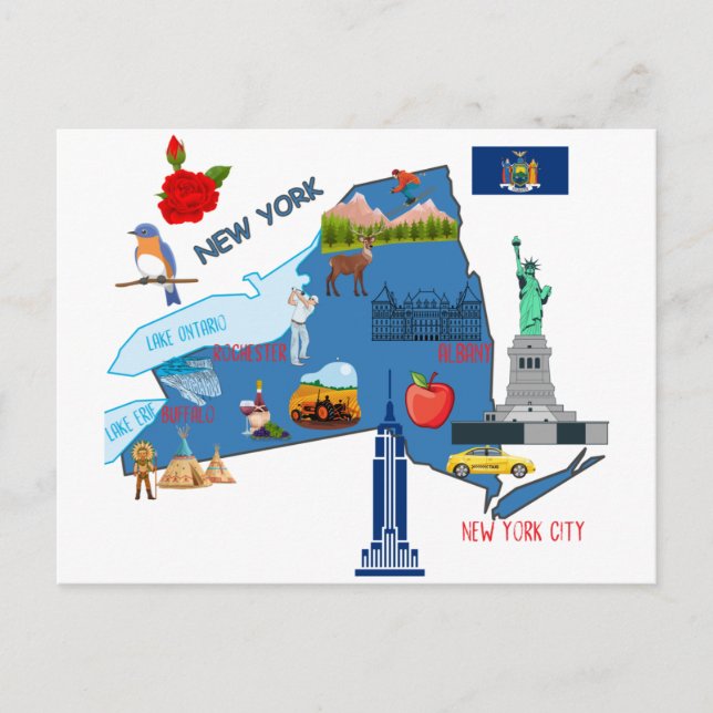 Touristenkarte New York Postkarte (Vorderseite)