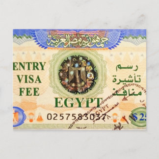 Touristenvisum mit Briefmarke für die Einreise nac Postkarte