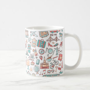 Touristisches Pastellmuster Kaffeetasse