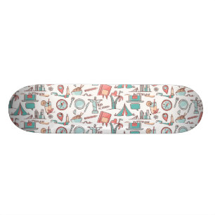 Touristisches Pastellmuster Skateboard