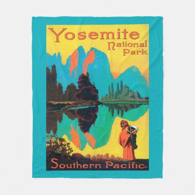 Touristisches Plakat - Yosemite Nationalpark, CA Fleecedecke (Vorderseite)
