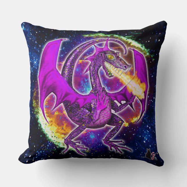 Tourmaline Cosmic Dragon Kissen (Vorderseite)